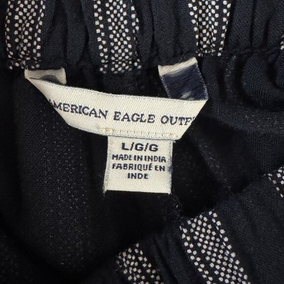 American Eagle Striped Pull On Drawstring Flowy Pants Women's Size Large - Picture 3 of 7